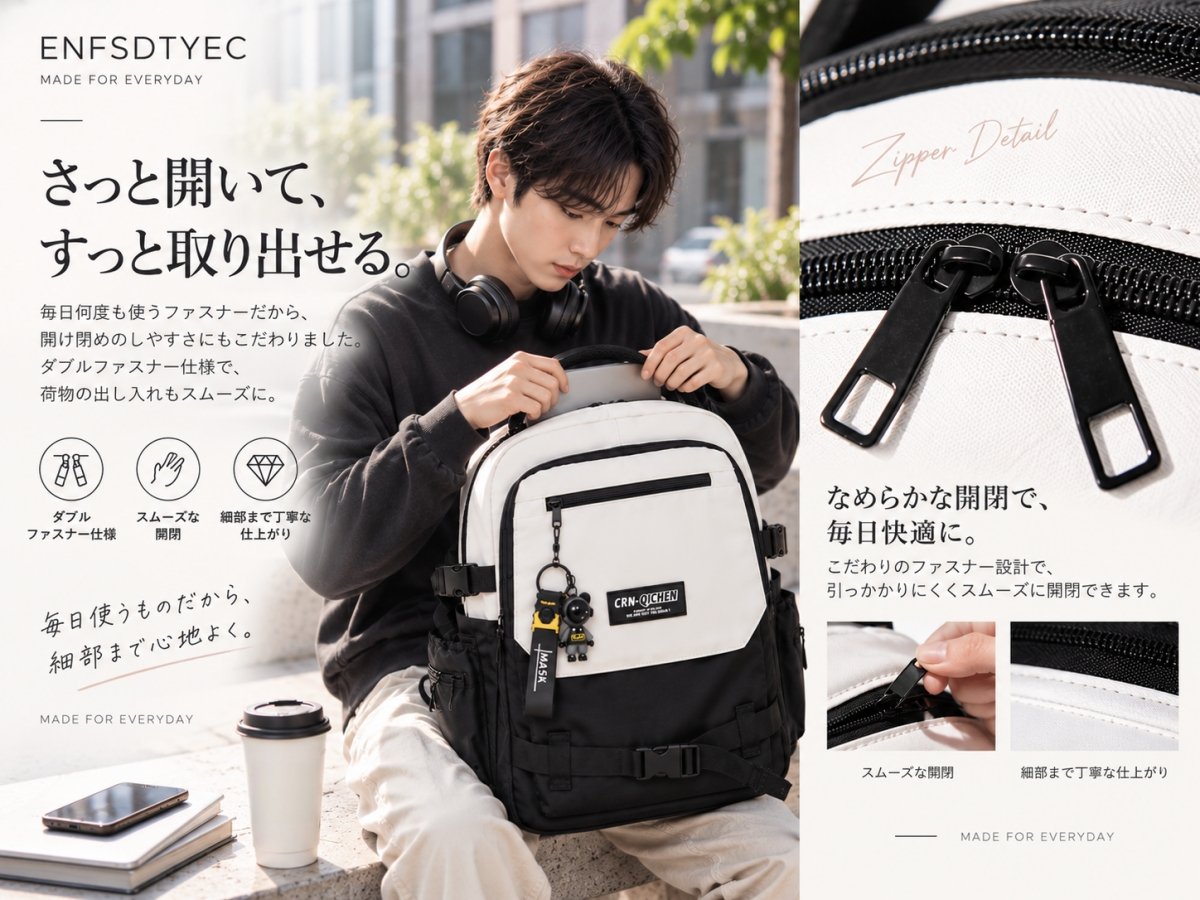 【商品提供】29L大容量・15.6インチPC対応 通学リュック PRクリエイター募集 - 4
