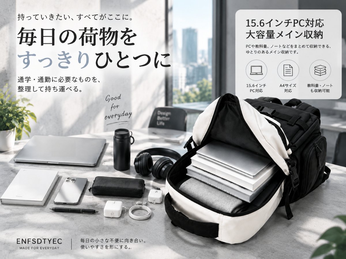 【商品提供】29L大容量・15.6インチPC対応 通学リュック PRクリエイター募集 - 6