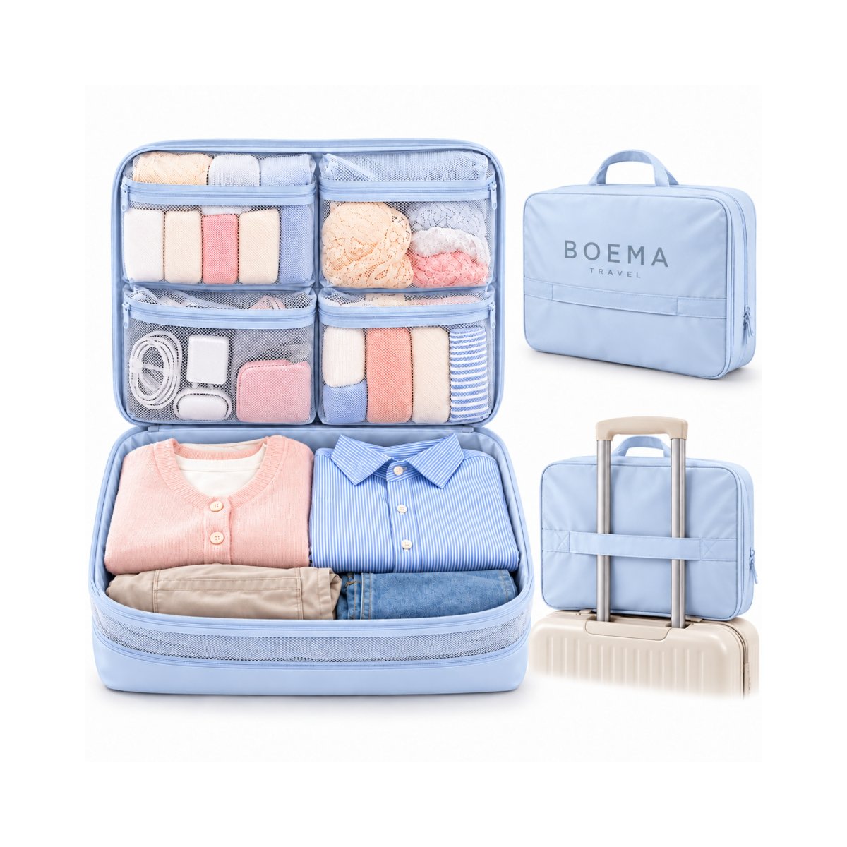 【商品提供・送料無料】旅行好きさん募集♡ 荷造りが楽しくなる5IN1圧縮トラベルポーチPR