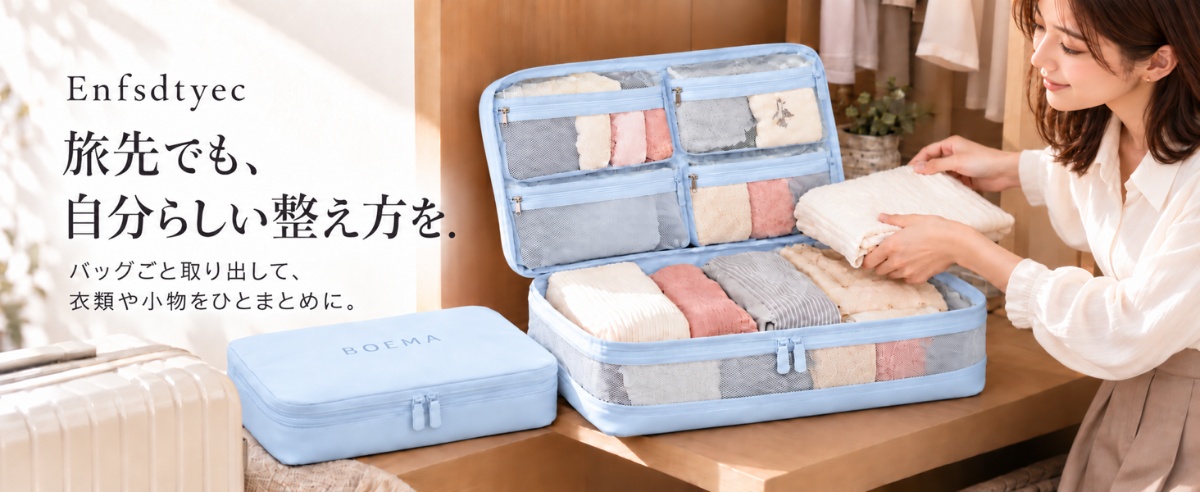 【商品提供・送料無料】旅行好きさん募集♡ 荷造りが楽しくなる5IN1圧縮トラベルポーチPR - 4