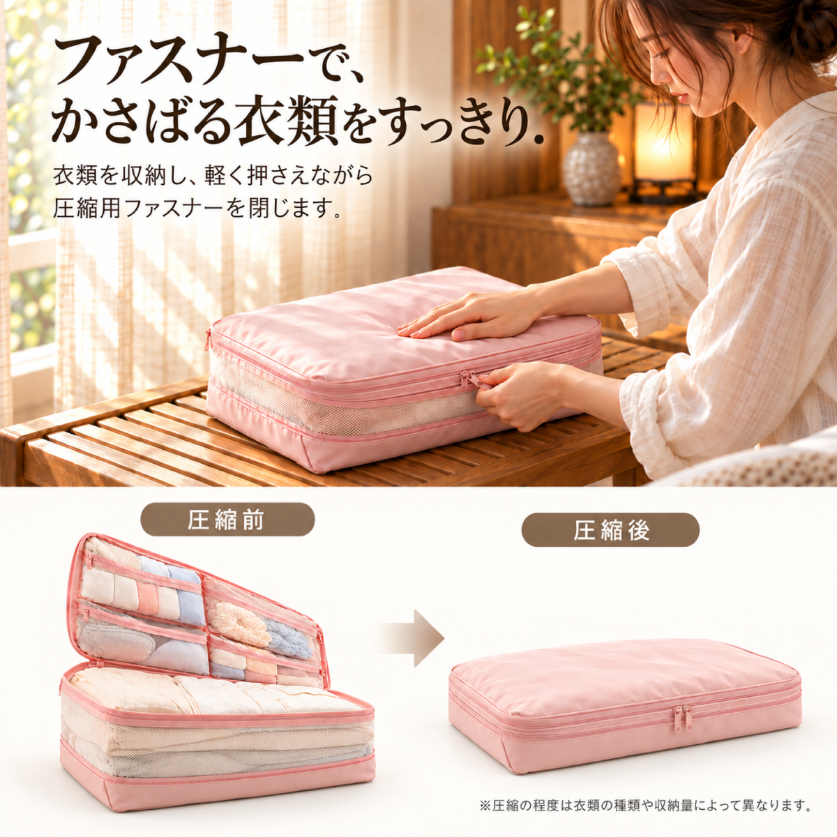【商品提供・送料無料】旅行好きさん募集♡ 荷造りが楽しくなる5IN1圧縮トラベルポーチPR - 8